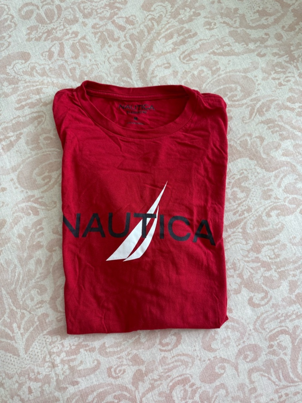 Nautica Red Tee with White Sail and Navy Logo